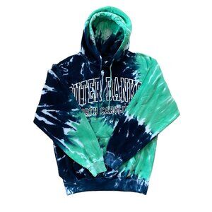 EXIST Outer Banks North Carolina medium blue green tie dye long sleeve hoodie